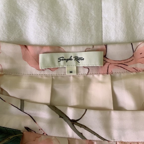 Simple Retro silk floral midi skirt.Pink,white.Sm/med. Vintage,cottage.new.Flare - Picture 9 of 9